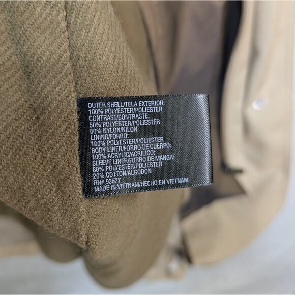 East 5th Women’s Trench Coat 2X Beige Hooded Lined Jacket Rain Windbreaker - Picture 15 of 16